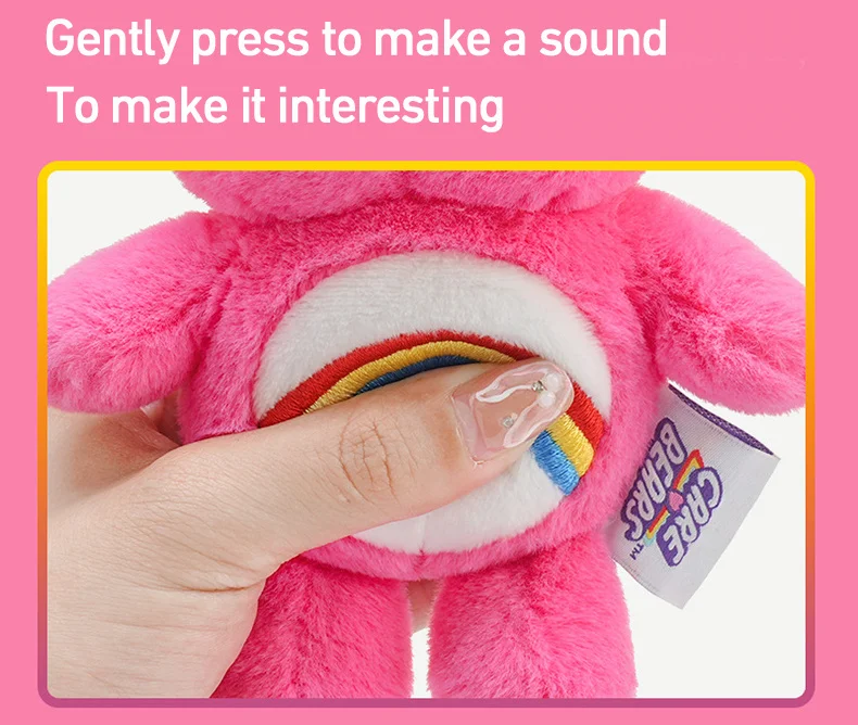 Care Bears Plush Toys Kawaii Rainbown Anime Hobby Stuffed Toys Keychain Bag Decor Squeak Sound Dolls Christmas Birthday Gifts