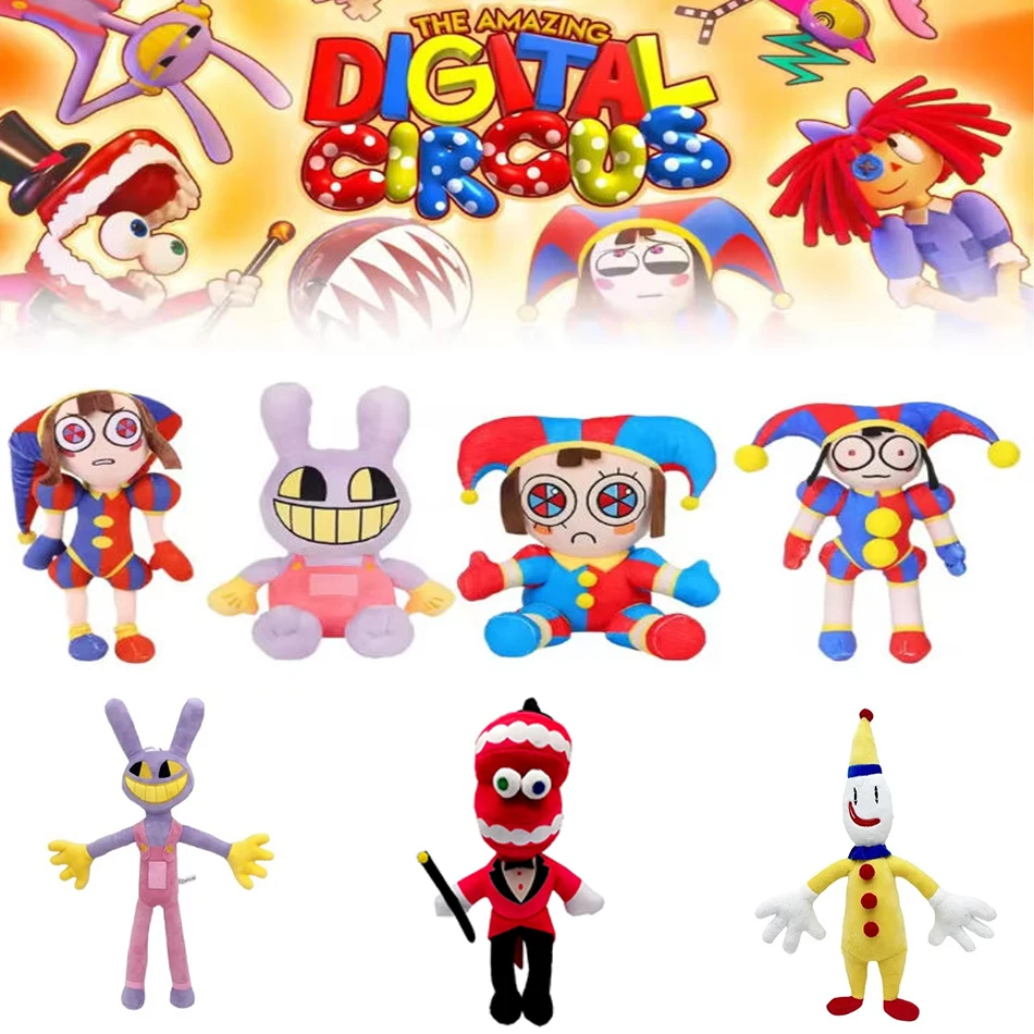 New The Amazing Digital Circus Plush Clown Ragatha pomni Cartoon Jax Doll Joker Plush Soft Stuffed Sofa Decorate Christmas Gift