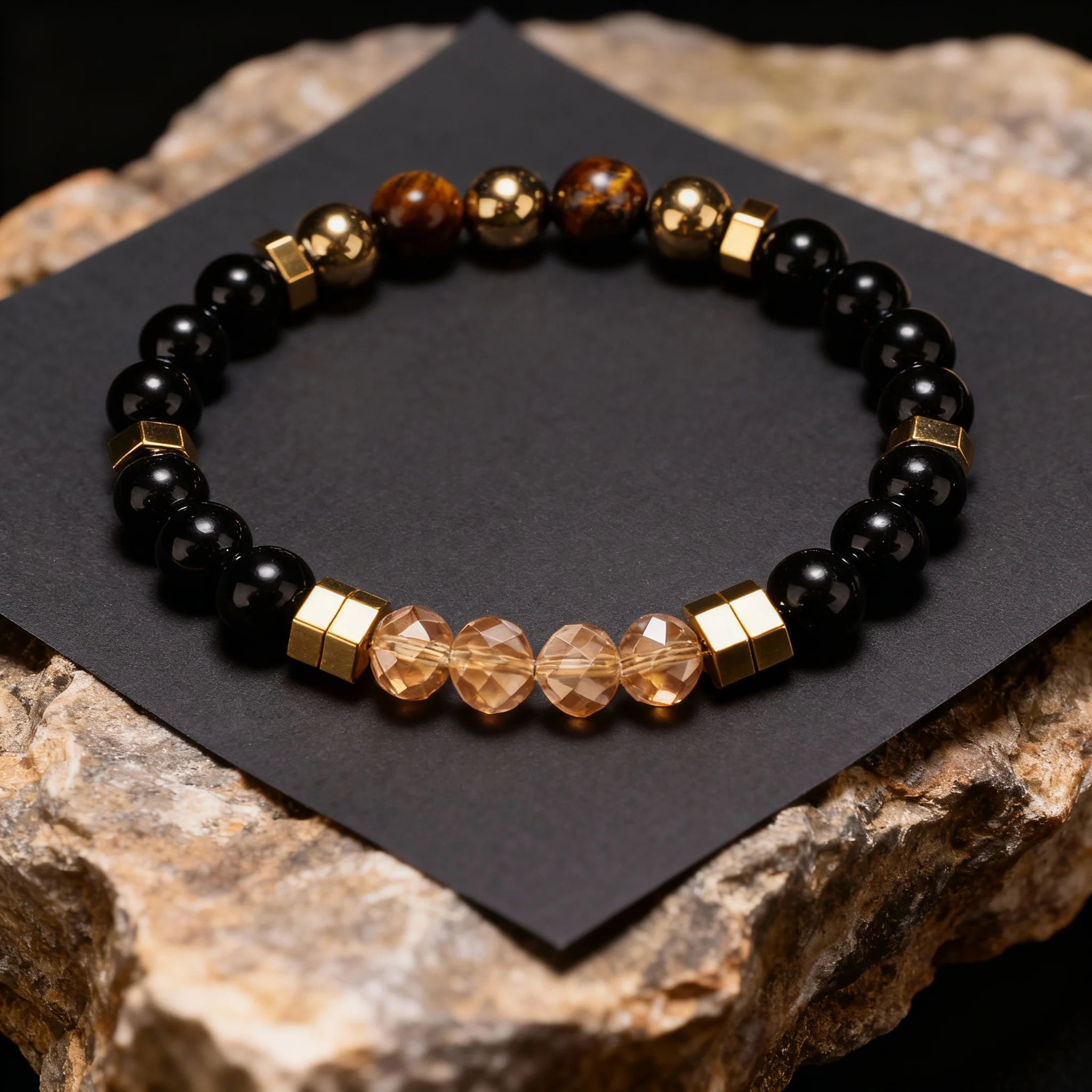 Exquisite Summer Accesorios Hematite Pyrite Brother Holiday Christmas Spiritual Natural Stone Money Bracelet Attract Money