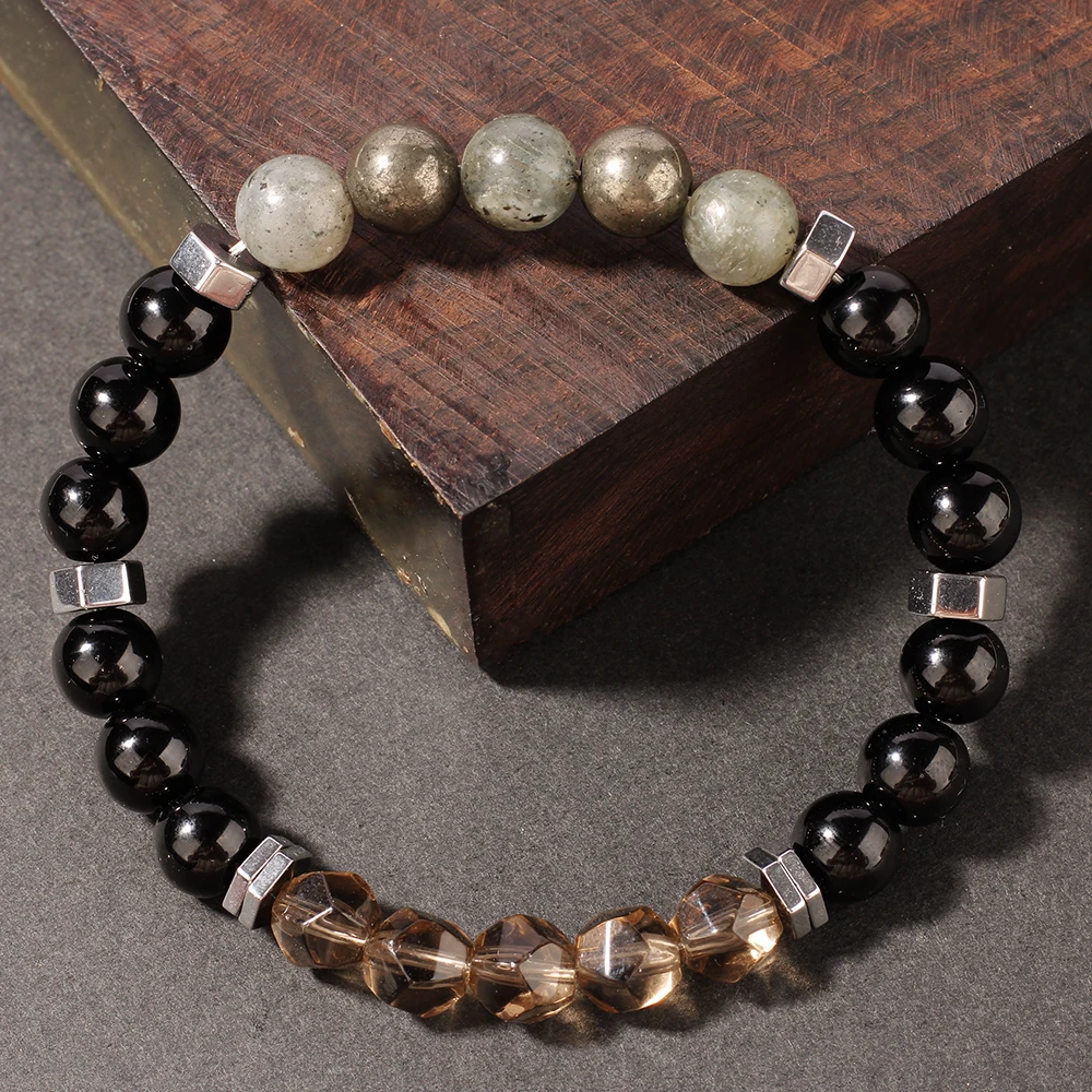 Exquisite Summer Accesorios Hematite Pyrite Brother Holiday Christmas Spiritual Natural Stone Money Bracelet Attract Money