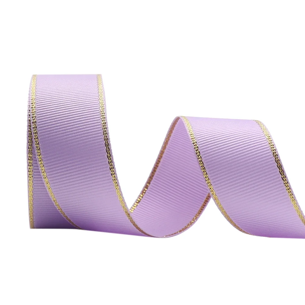 10Yards 10MM/25MM/38MM Glitter Gold Edge Grosgrain Ribbon For Hair Bows/ Gift Packaging DIY Christmas Decor Materials Y19042101