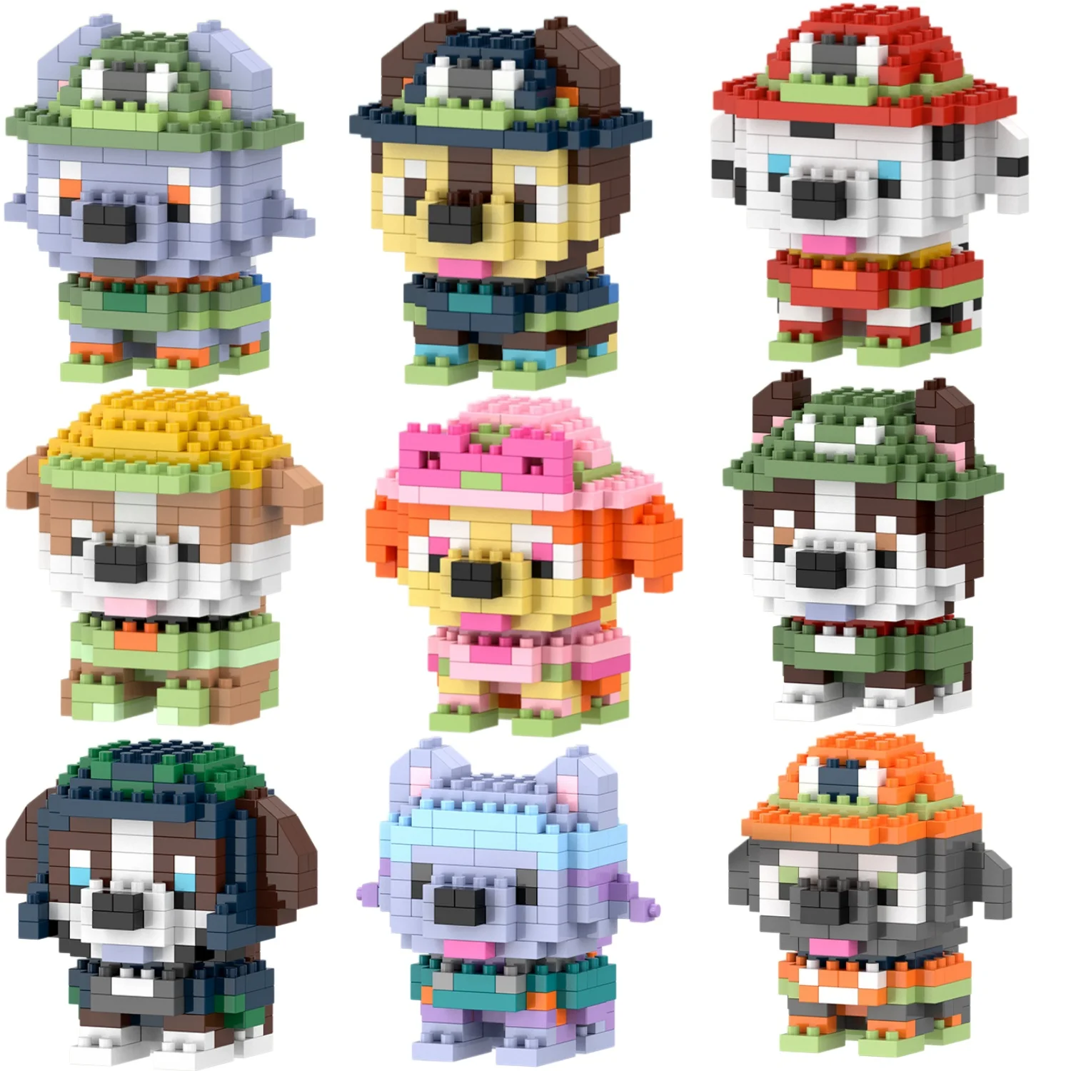 6cm high particle building blocks assembly toys mini desktop ornaments room decoration Halloween Christmas anime cartoon kawaii