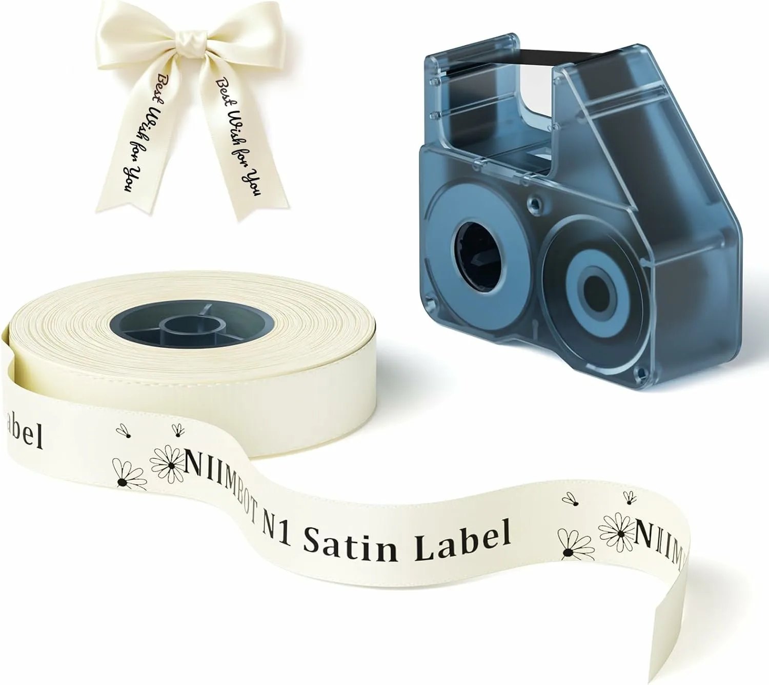 NIIMBOT N1 B18 Color Satin Ribbon Label Special Carbon Ribbon for Birthday Gift Merry Christmas Party Flower Wedding Decoration