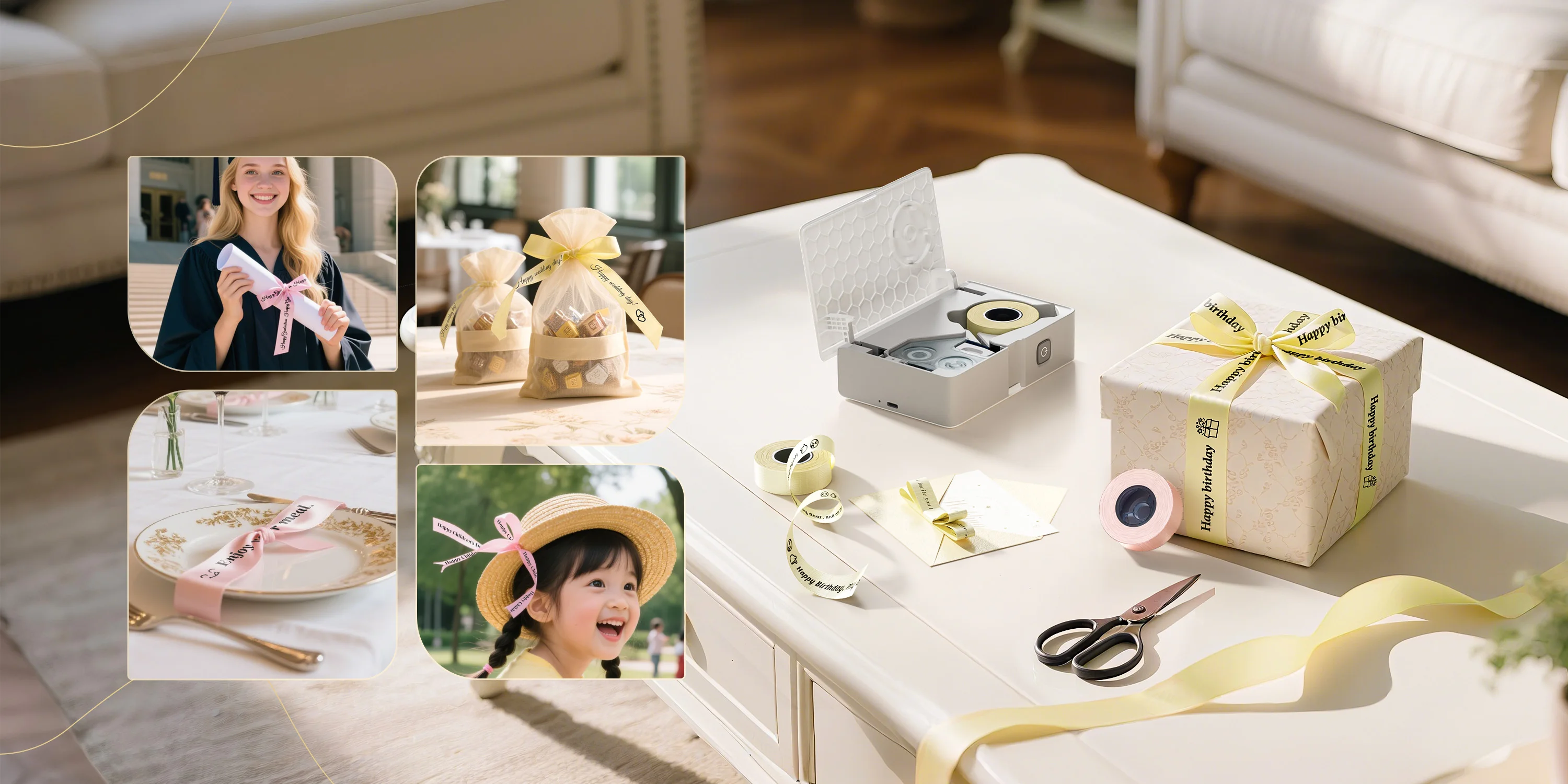 NIIMBOT N1 B18 Color Satin Ribbon Label Special Carbon Ribbon for Birthday Gift Merry Christmas Party Flower Wedding Decoration