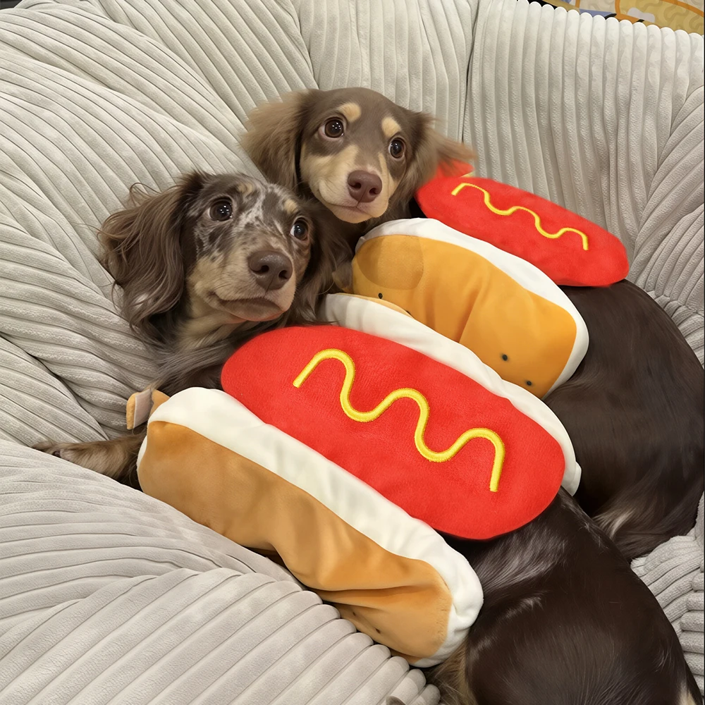 Funny Pet Hot Dog Costume Cute Puppy Clothes Cosplay Outfit for Birthday Party Halloween Christmas Photo Shoot Holiday Dress Up