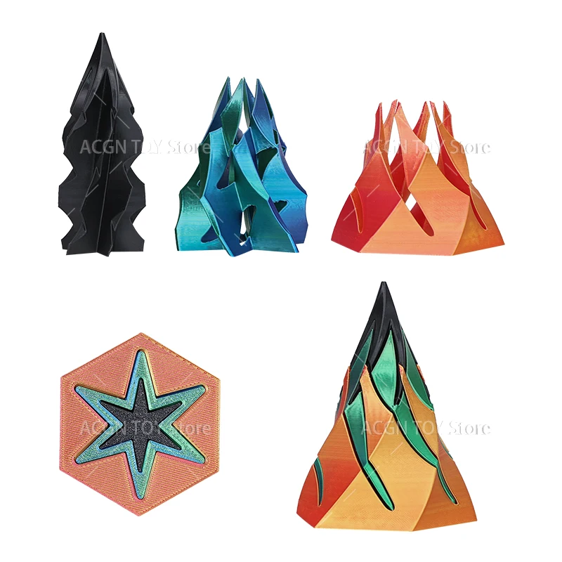 46 Styles 3D Printed Spiral Cone Impossible Pyramid Passthrough Fidget Toy Stress Relief Screw Toys Christmas Tree Desktop Decor