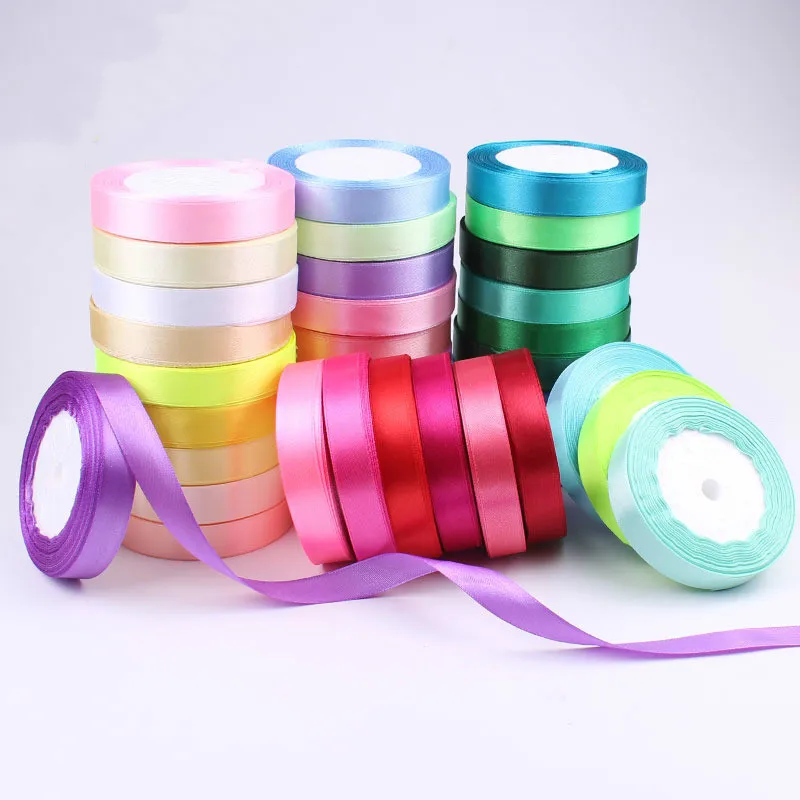 (25 Yards/roll) Silk Satin Ribbons Gift Wrapping Decoration Christmas Ribbons DIY Handmade Supplies Ribbon 6/10/15/20/25/40/50mm