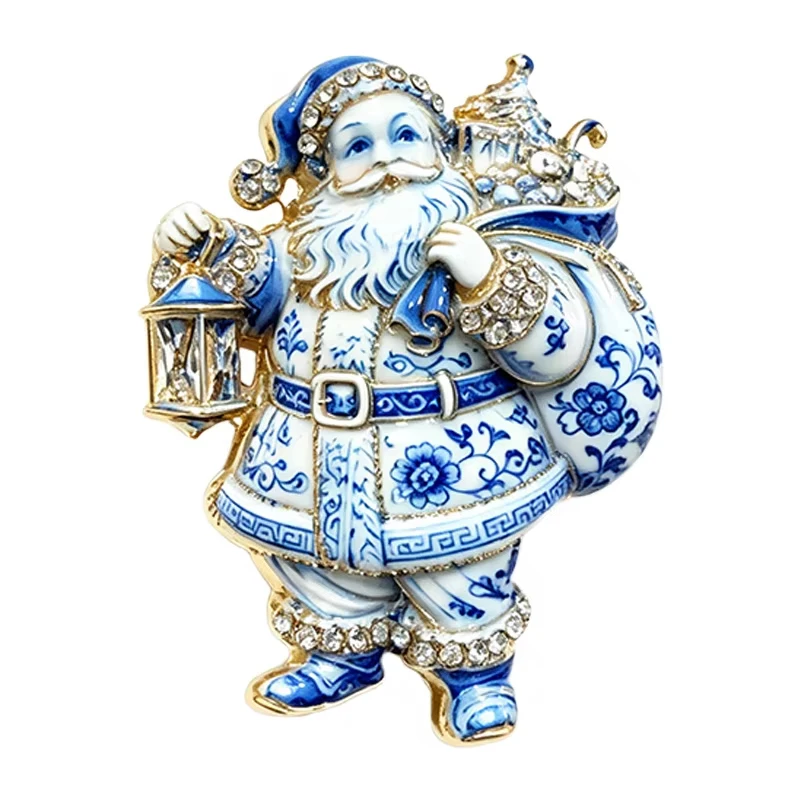 FTCY Christmas Father Brooche For Women Unisex 2-Color Santa Claus New Year Brooch Christmas Party Gift