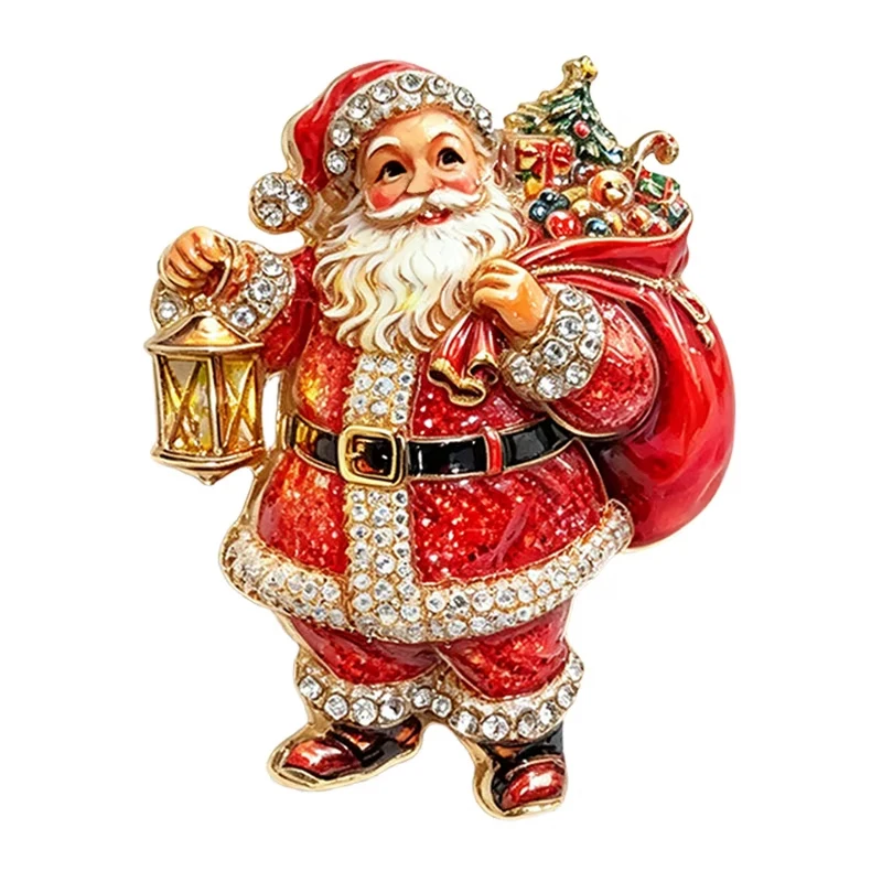 FTCY Christmas Father Brooche For Women Unisex 2-Color Santa Claus New Year Brooch Christmas Party Gift