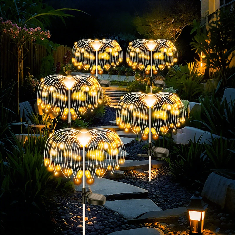 Solar Fairy Garden Lights Outdoor Waterproof Firework Lights for Yard Patio Walkway Pathway Party Christmas Balcony Decorative