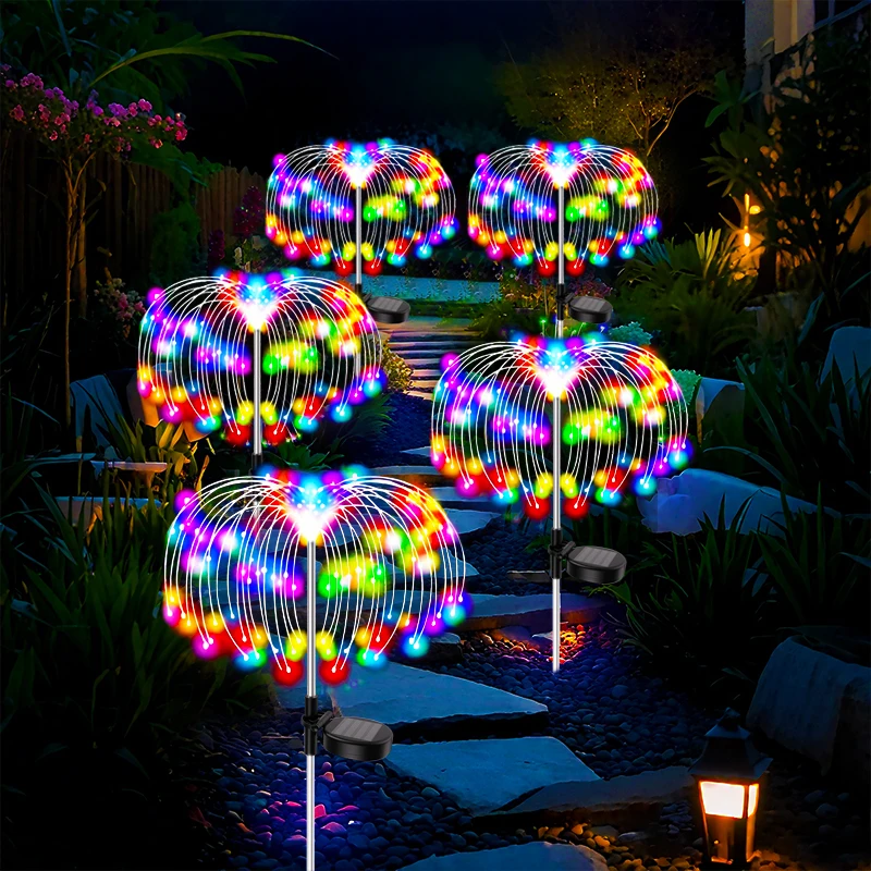 Solar Fairy Garden Lights Outdoor Waterproof Firework Lights for Yard Patio Walkway Pathway Party Christmas Balcony Decorative