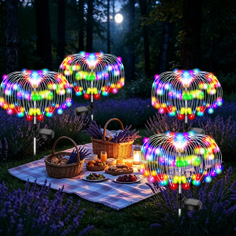 Solar Fairy Garden Lights Outdoor Waterproof Firework Lights for Yard Patio Walkway Pathway Party Christmas Balcony Decorative