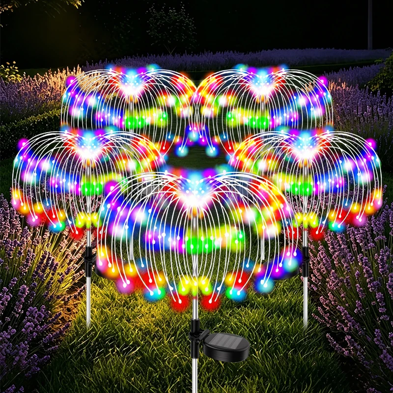 Solar Fairy Garden Lights Outdoor Waterproof Firework Lights for Yard Patio Walkway Pathway Party Christmas Balcony Decorative