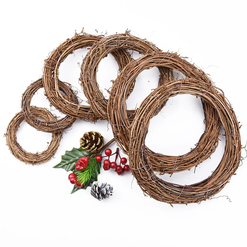 10cm/15cm/20cm Artificial Rattan Frame Home wedding Christmas party Outdoor Garden Decor DIY Bride Wreath Door hanging accessory