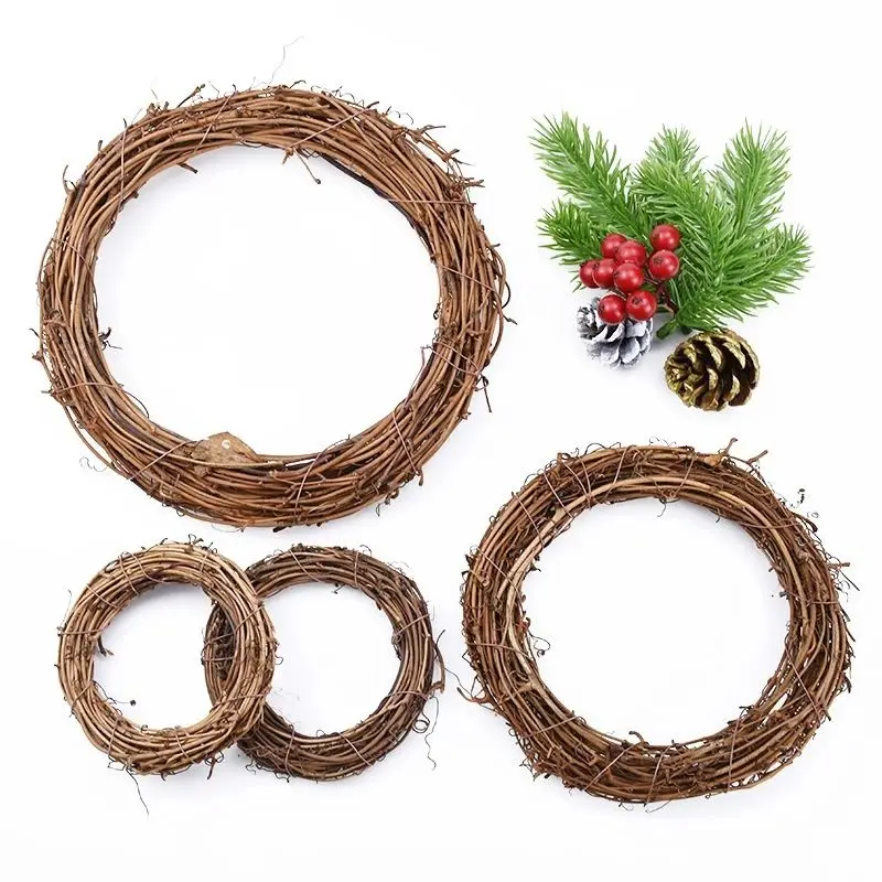 10cm/15cm/20cm Artificial Rattan Frame Home wedding Christmas party Outdoor Garden Decor DIY Bride Wreath Door hanging accessory