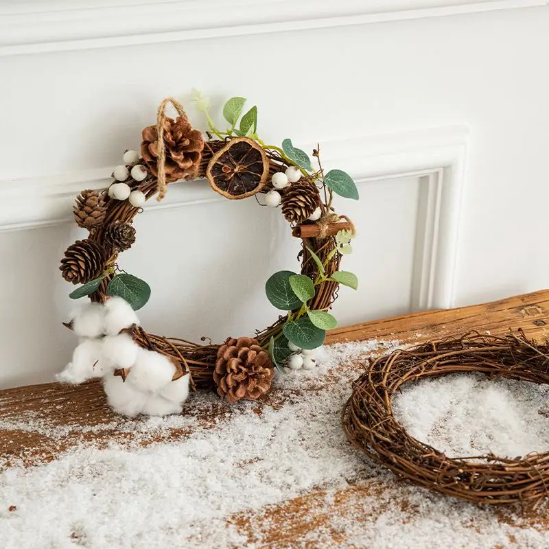 10cm/15cm/20cm Artificial Rattan Frame Home wedding Christmas party Outdoor Garden Decor DIY Bride Wreath Door hanging accessory