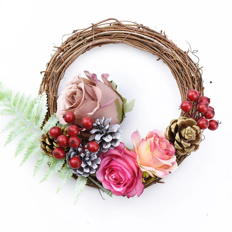 10cm/15cm/20cm Artificial Rattan Frame Home wedding Christmas party Outdoor Garden Decor DIY Bride Wreath Door hanging accessory
