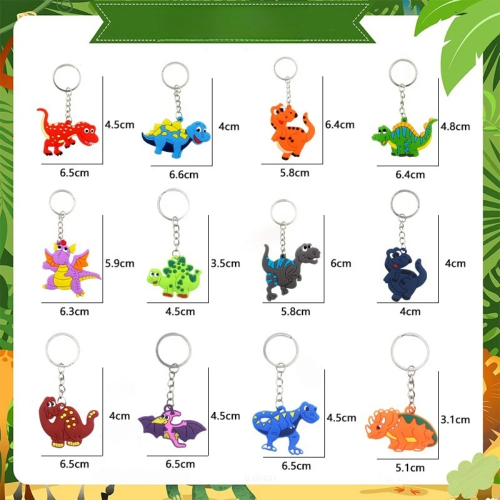 10-50 Pcs Cute Cartoon Dinosaur Keychain for Children's Birthday Kindergarten Party Home Gift Prize Carnival Christmas Gift Bag
