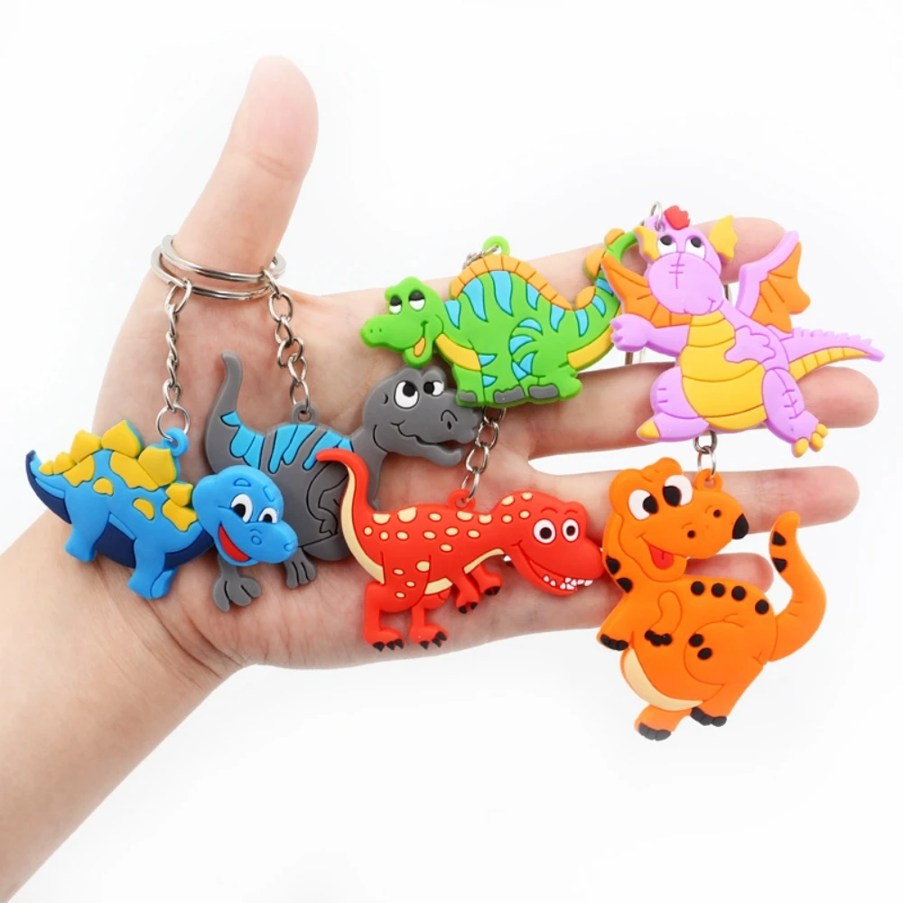 10-50 Pcs Cute Cartoon Dinosaur Keychain for Children's Birthday Kindergarten Party Home Gift Prize Carnival Christmas Gift Bag