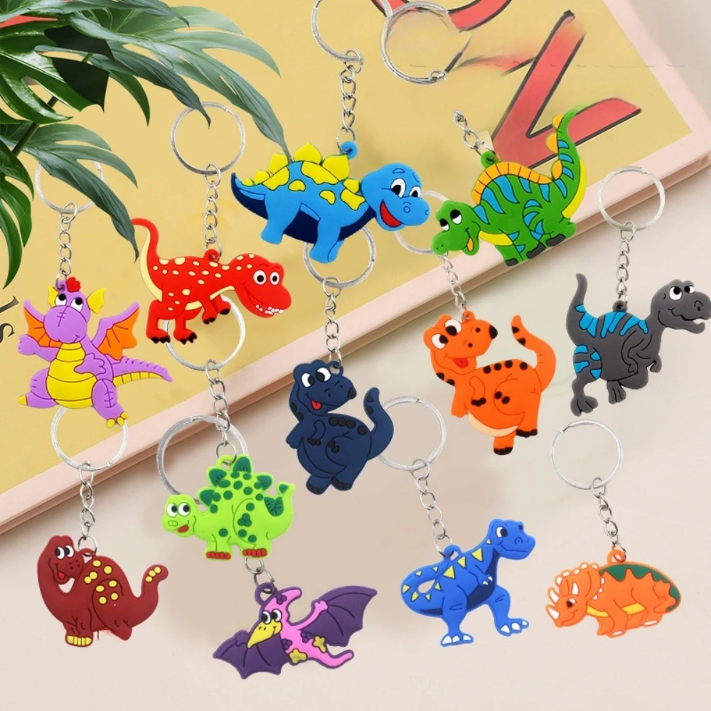 10-50 Pcs Cute Cartoon Dinosaur Keychain for Children's Birthday Kindergarten Party Home Gift Prize Carnival Christmas Gift Bag