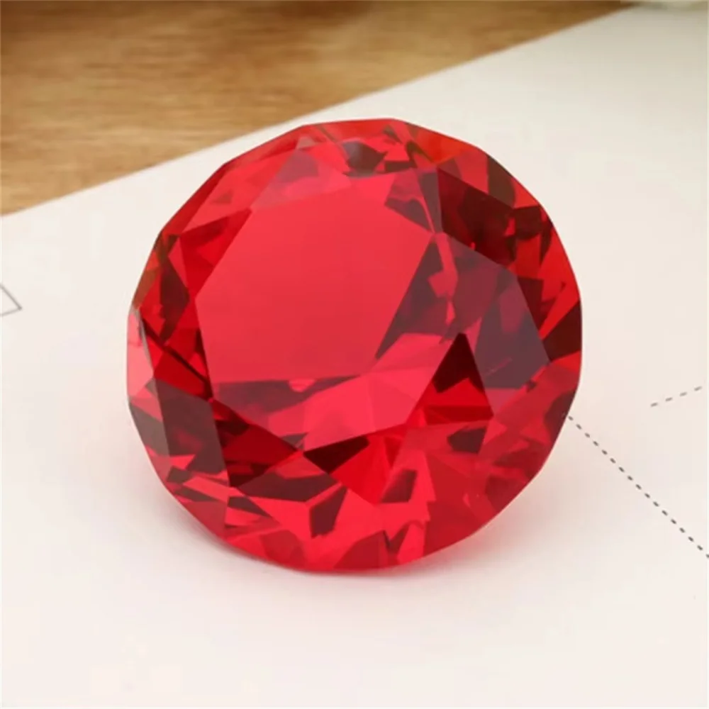 Colors Crystal Diamond Shaped Paperweight Decorative Cut Glass Giant Gemstone Wedding Home Decoration Christmas Gift