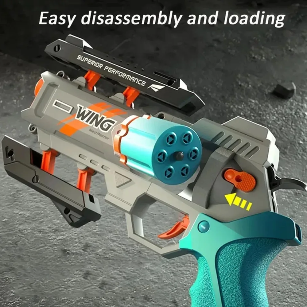 Soft Bullets Revolver Guns Toy Rapid Deformation Manual Loading Outdoor Sports Shooting Game for Children Christmas Gift