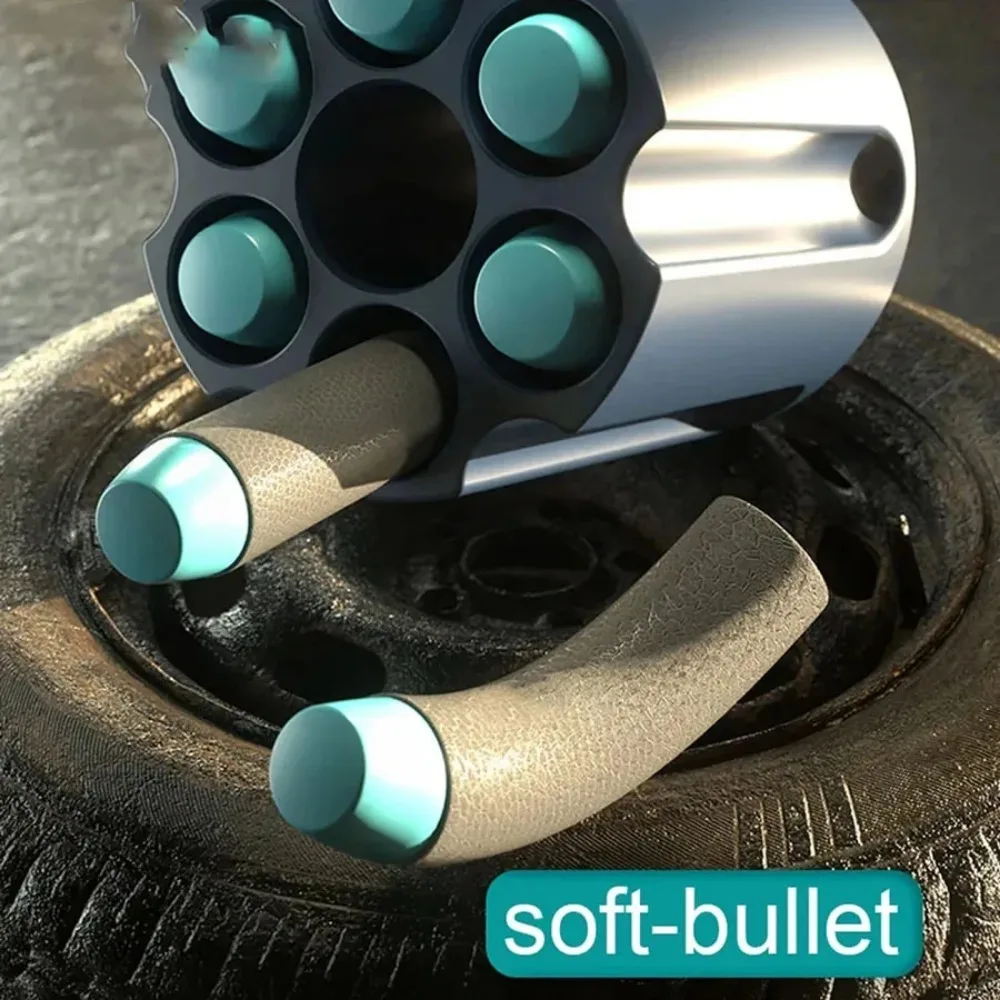 Soft Bullets Revolver Guns Toy Rapid Deformation Manual Loading Outdoor Sports Shooting Game for Children Christmas Gift