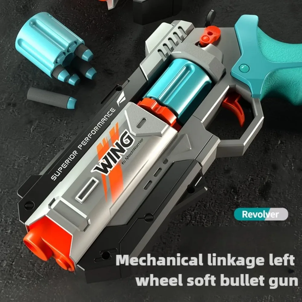 Soft Bullets Revolver Guns Toy Rapid Deformation Manual Loading Outdoor Sports Shooting Game for Children Christmas Gift