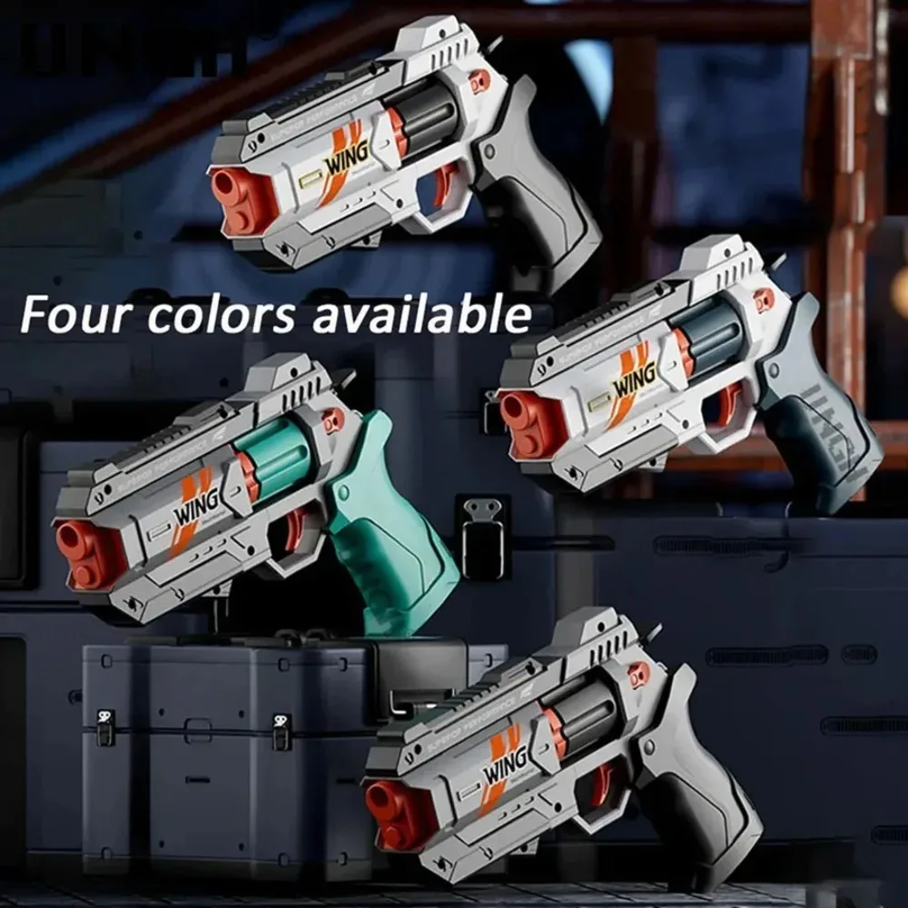 Soft Bullets Revolver Guns Toy Rapid Deformation Manual Loading Outdoor Sports Shooting Game for Children Christmas Gift
