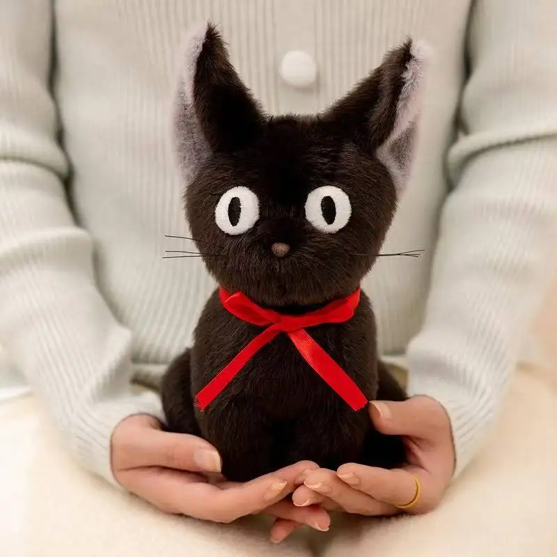 Latest Witch Little Black Cat Kawaii Stuffed Plush Toy Handmade Doll Cartoon Anime Cute Children's Birthday Gift Doll Christmas