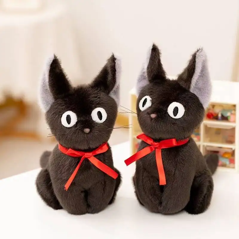Latest Witch Little Black Cat Kawaii Stuffed Plush Toy Handmade Doll Cartoon Anime Cute Children's Birthday Gift Doll Christmas