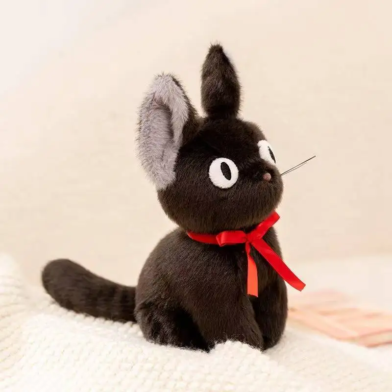 Latest Witch Little Black Cat Kawaii Stuffed Plush Toy Handmade Doll Cartoon Anime Cute Children's Birthday Gift Doll Christmas