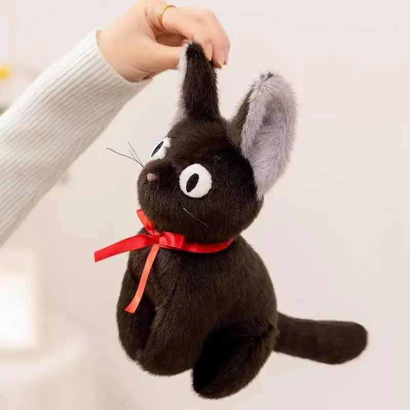 Latest Witch Little Black Cat Kawaii Stuffed Plush Toy Handmade Doll Cartoon Anime Cute Children's Birthday Gift Doll Christmas