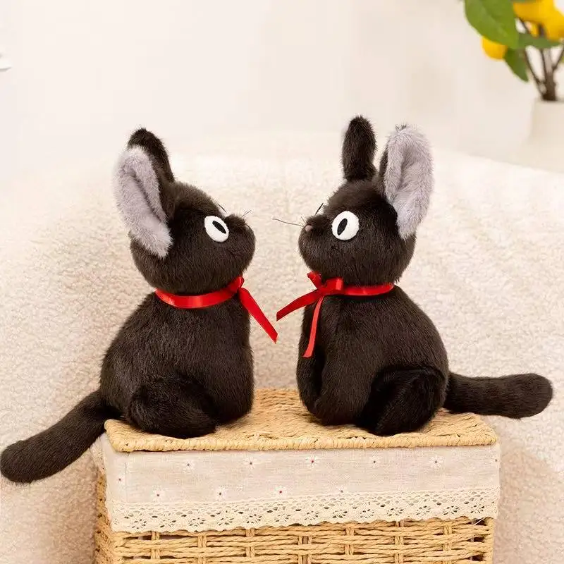 Latest Witch Little Black Cat Kawaii Stuffed Plush Toy Handmade Doll Cartoon Anime Cute Children's Birthday Gift Doll Christmas
