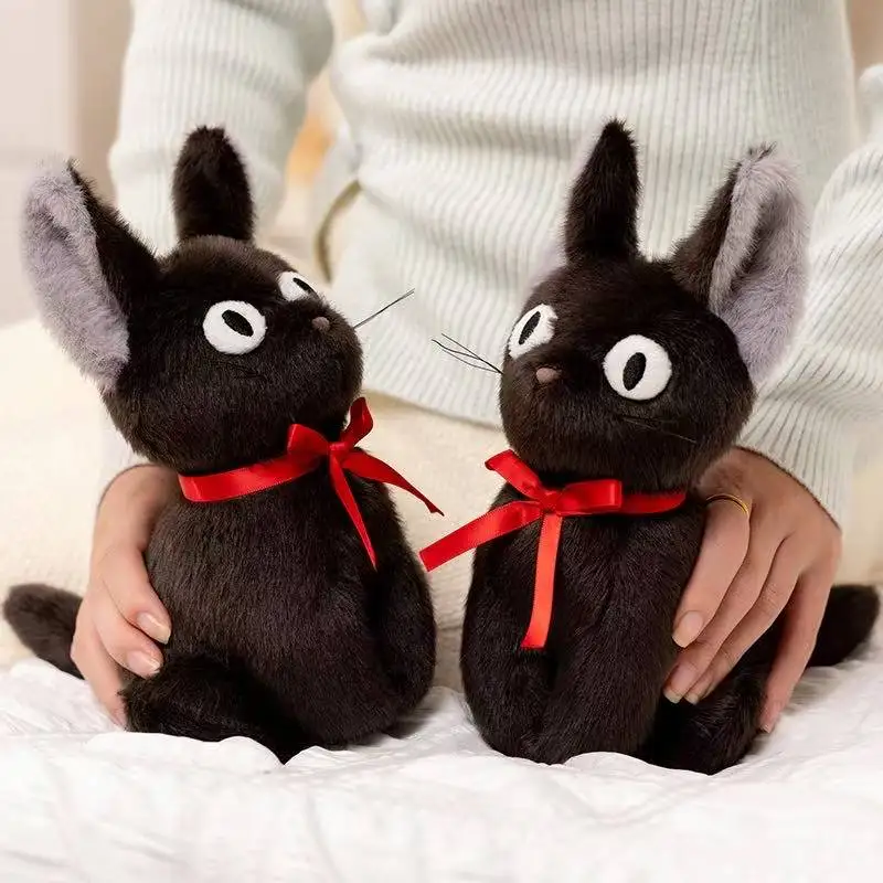 Latest Witch Little Black Cat Kawaii Stuffed Plush Toy Handmade Doll Cartoon Anime Cute Children's Birthday Gift Doll Christmas