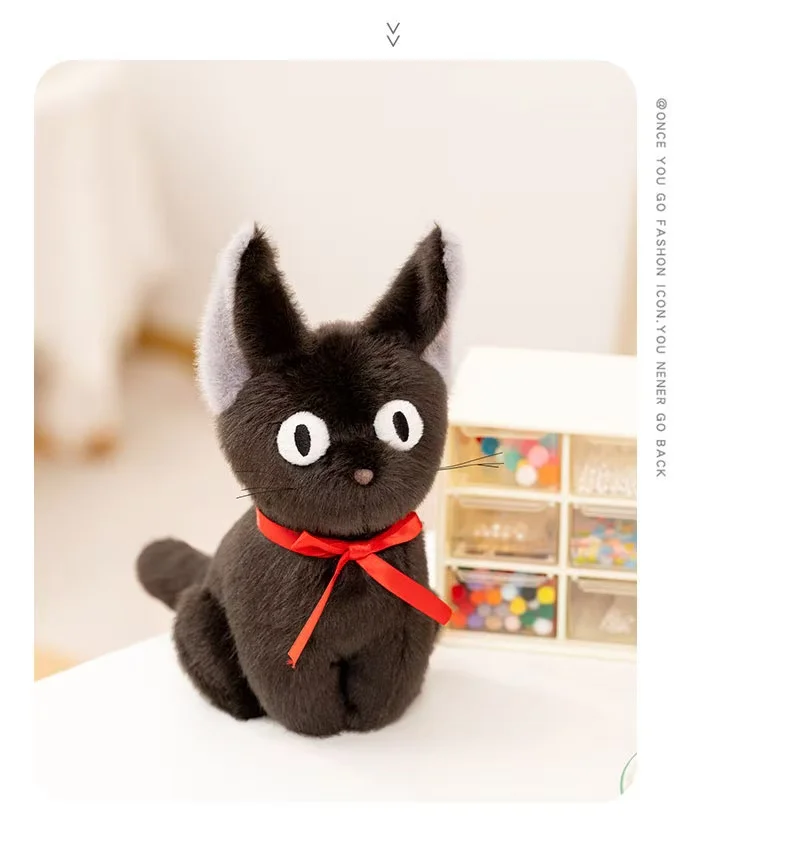 Latest Witch Little Black Cat Kawaii Stuffed Plush Toy Handmade Doll Cartoon Anime Cute Children's Birthday Gift Doll Christmas