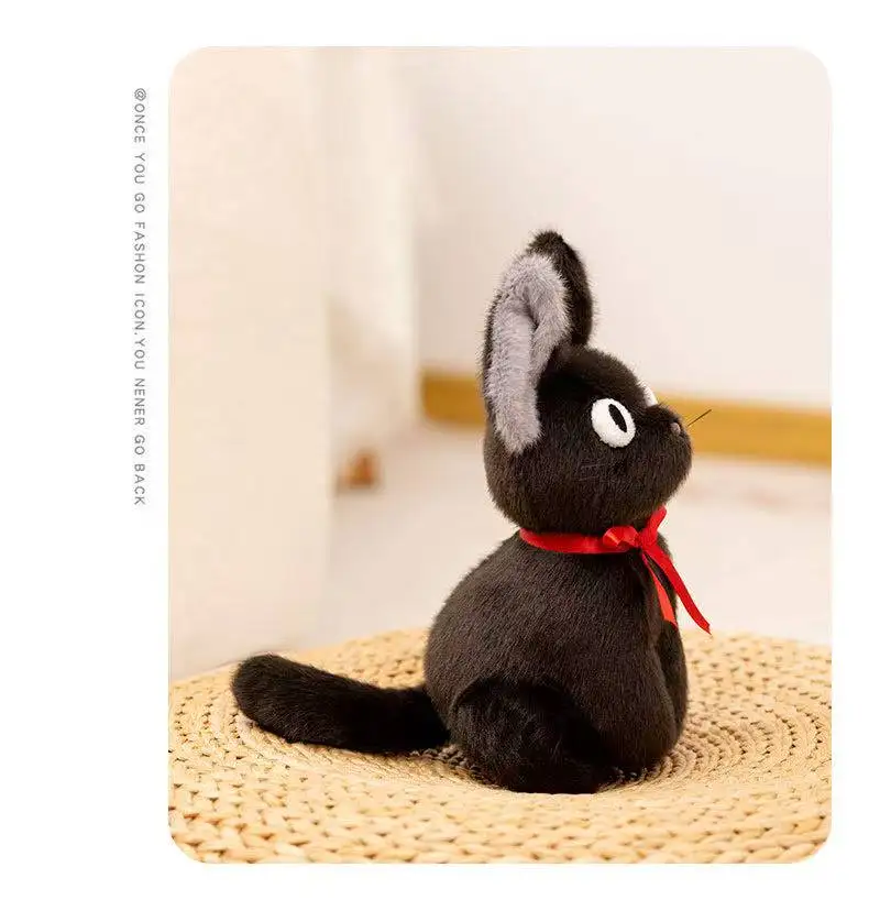 Latest Witch Little Black Cat Kawaii Stuffed Plush Toy Handmade Doll Cartoon Anime Cute Children's Birthday Gift Doll Christmas