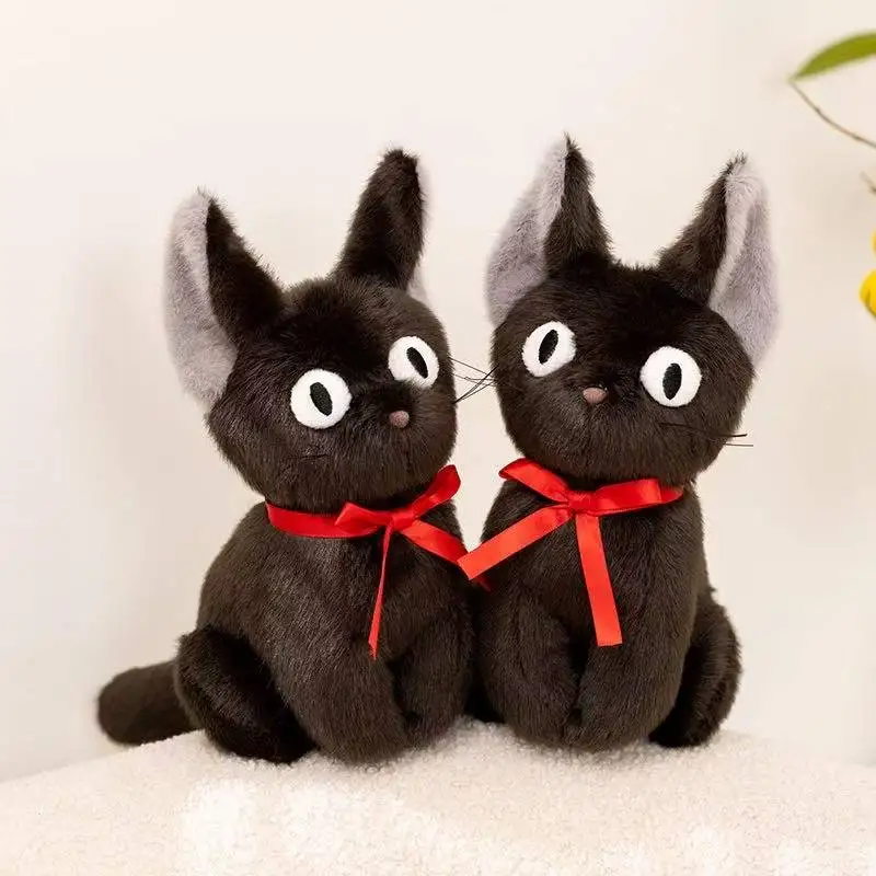 Latest Witch Little Black Cat Kawaii Stuffed Plush Toy Handmade Doll Cartoon Anime Cute Children's Birthday Gift Doll Christmas