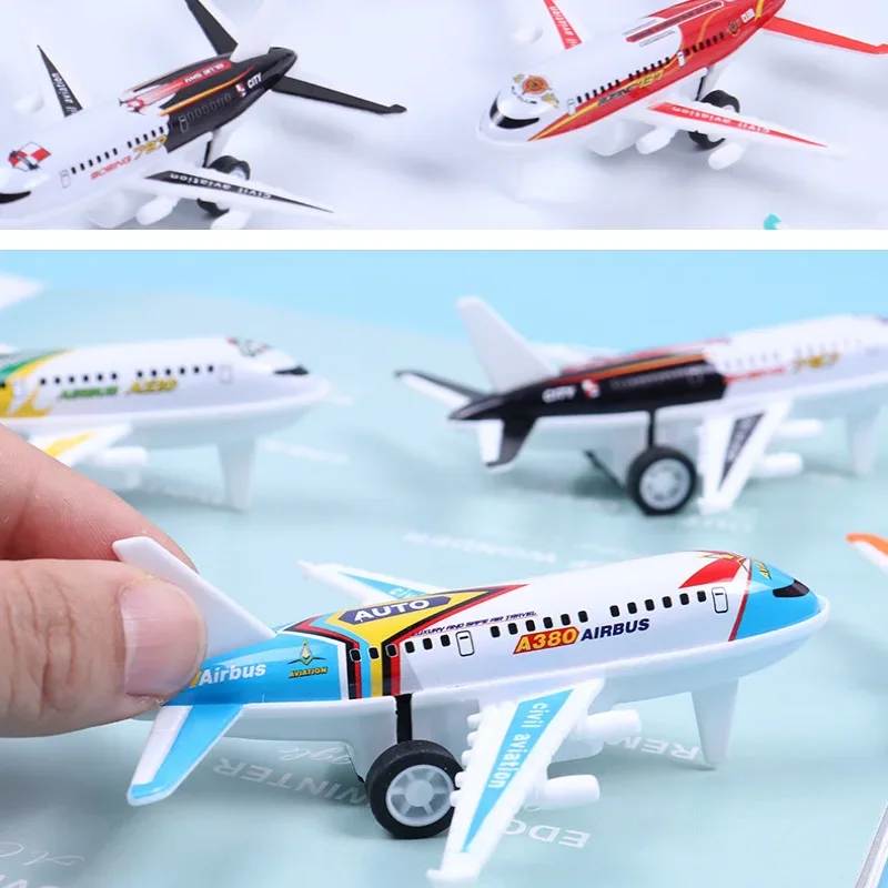 5pcs Mini Alloy Metal Airplane Model Plane Diecast Fighter Skipper Aircraft Toy for Boy Pull Back Vehicles Christmas Gifts