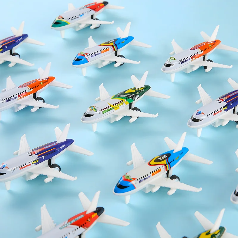 5pcs Mini Alloy Metal Airplane Model Plane Diecast Fighter Skipper Aircraft Toy for Boy Pull Back Vehicles Christmas Gifts