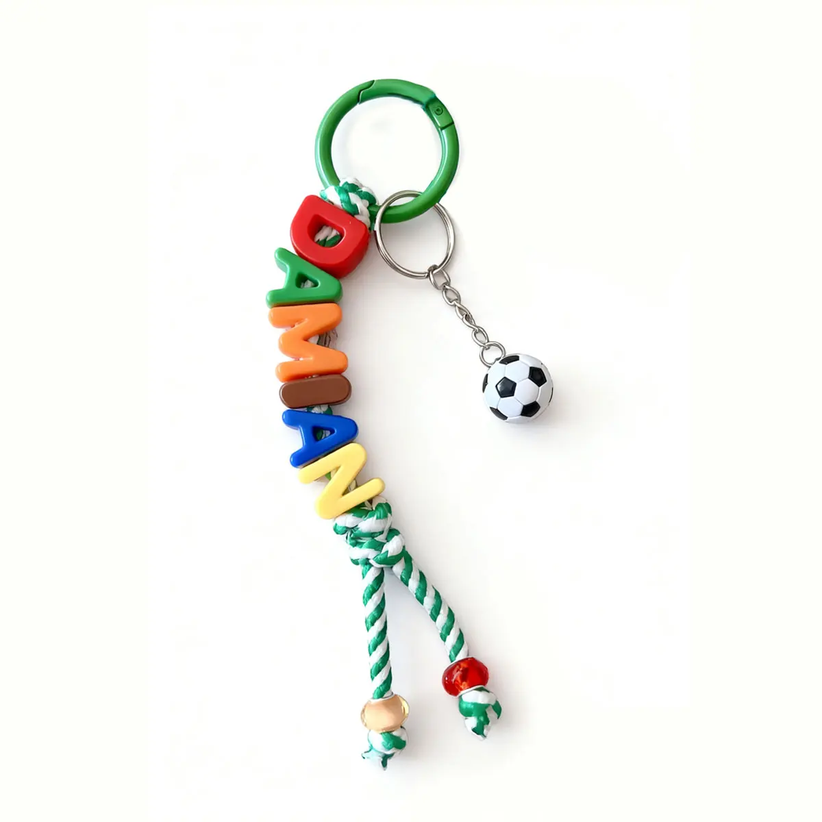 1pc Personalized Sports Braided Acrylic Letter Keychain, Backpack Charm, Unique Gift/Christmas Gift for Sports Enthusiasts