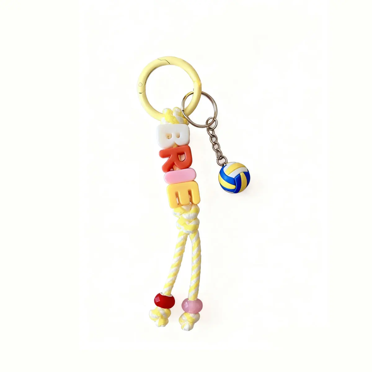 1pc Personalized Sports Braided Acrylic Letter Keychain, Backpack Charm, Unique Gift/Christmas Gift for Sports Enthusiasts