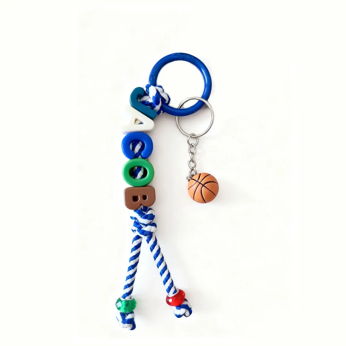 1pc Personalized Sports Braided Acrylic Letter Keychain, Backpack Charm, Unique Gift/Christmas Gift for Sports Enthusiasts