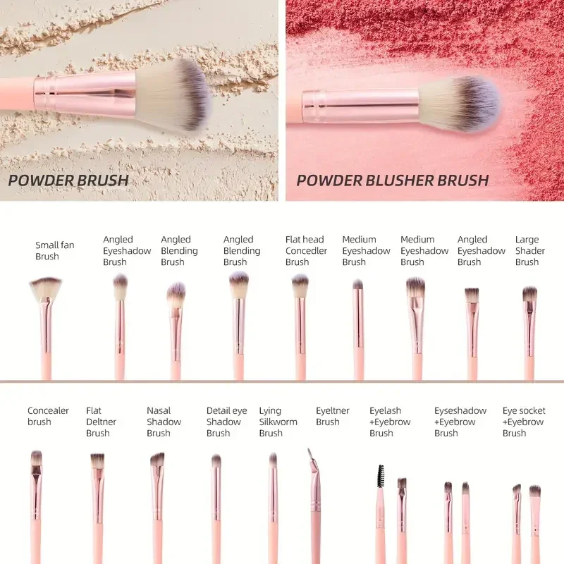 20/40 Pink Makeup kit Complete Makeup Brush Set, Big set includes Soft Brushes, Beauty Blender, Birthday Christmas New Year gift