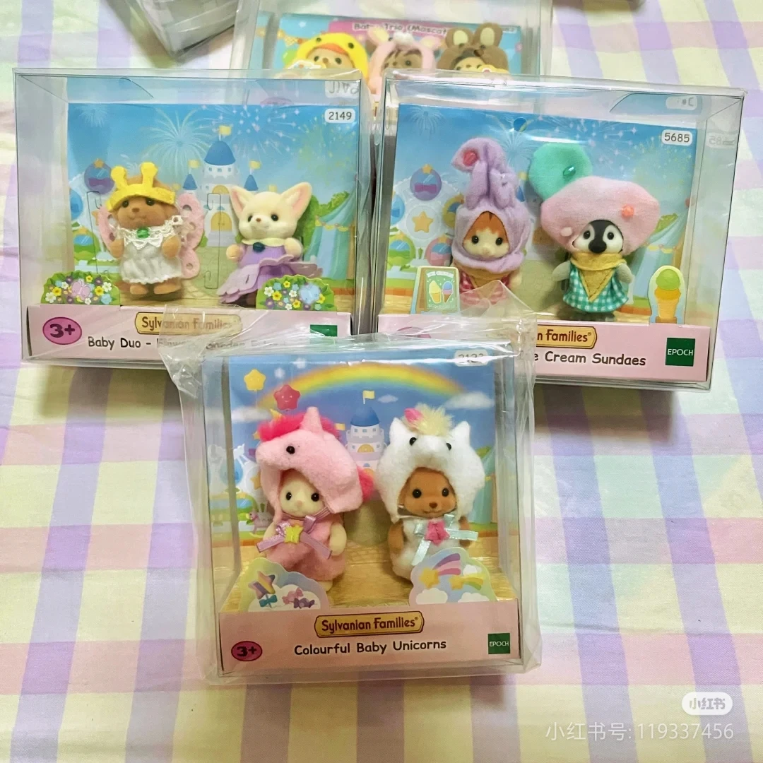 Original Japan Sylvanian Families Anime Figures Christmas Set Robot Unicorn Attack Toy Dressing Party Doll Festival Limited Gift