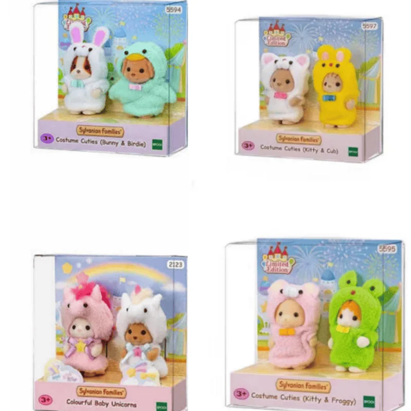 Original Japan Sylvanian Families Anime Figures Christmas Set Robot Unicorn Attack Toy Dressing Party Doll Festival Limited Gift