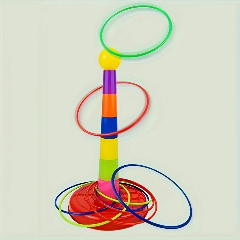 1set Colorful Hoop Game Set - Outdoor Throwing Rings for Kids, Family Party Games, Halloween/Christmas Gift