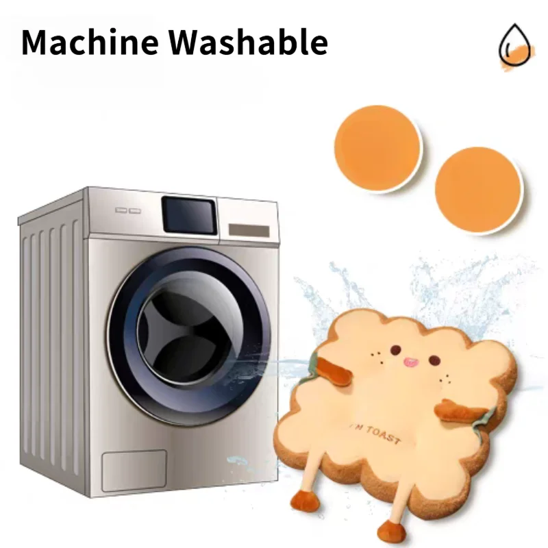 Comfy Cartoon Toast-Shaped Seat & Back Cushion – Washable Anti-Fatigue Pillow for Home/Office/Car (Perfect Gift for Christmas)