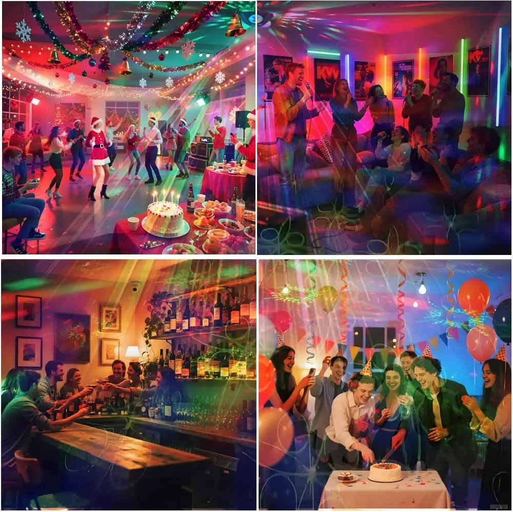 Party Lights, Disco DJ Strobe Lights, Carnival Stage Projector Effects, Dance Club Lighting DJ Christmas Halloween Birthday Fami