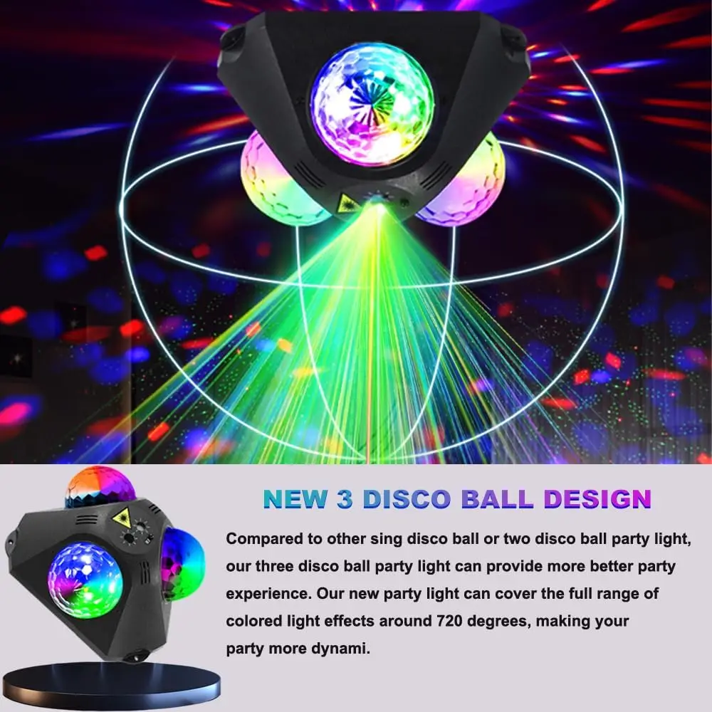 Party Lights, Disco DJ Strobe Lights, Carnival Stage Projector Effects, Dance Club Lighting DJ Christmas Halloween Birthday Fami